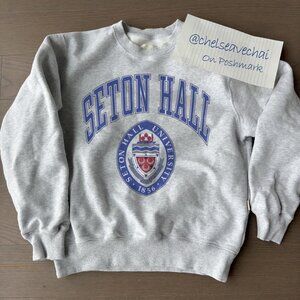 Vintage Seton Hall University Crewneck Sweatshirt 90s Seton Hall SHU Shirt tee